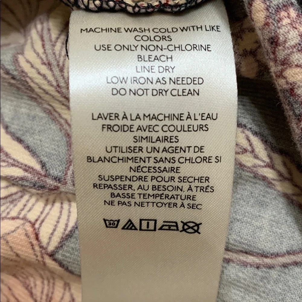 Pilcro Tiered Corduroy Floral Ruffle Mini Dress Long Sleeve SP - Picture 7 of 7